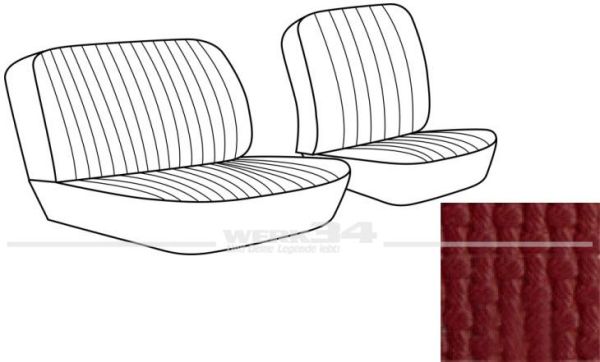 Sitzbezüge für Fahrer- und Beifahrer Doppelsitz mit Rückenlehne, passend für Modelle von Bj. 08/67 bis 07/73, ziegelrot