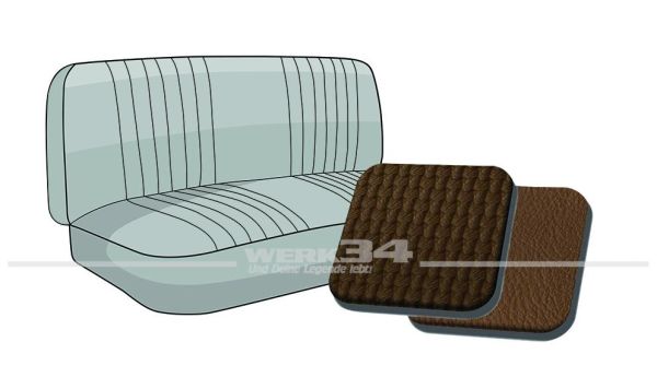 Sitzbezug für Rücksitzbank, Korbmuster sand, passend für Typ 3 Variant 1968-1973