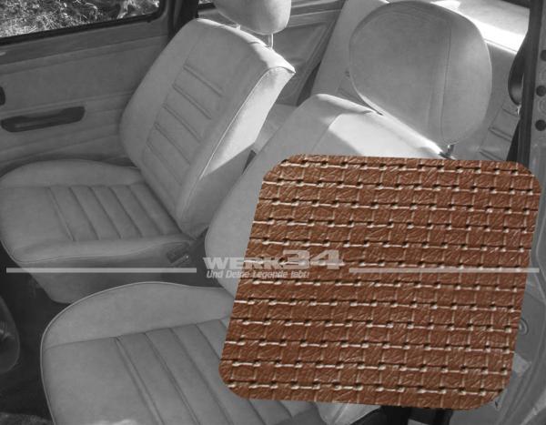 Set Faux Leather Squarewave Dark Brown, Brown Faux Leather Car Seat Covers