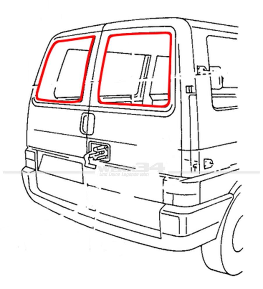 Thermomatten, passend für Bus T4 mit Flügeltüren, Heckscheibe 2-teilig