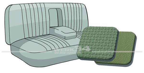 Sitzbezug für Rücksitzbank, mit Armlehne, Korbmuster grau, passend für Typ 3 Fließheck Bj. 1973