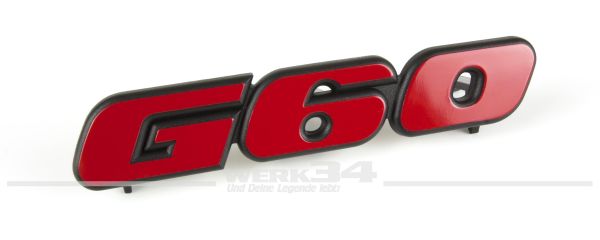 Schriftzug "G60" für Kühlergrill, passend für Golf II und Jetta II