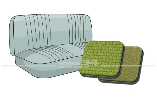Sitzbezug für Rücksitzbank, Korbmuster ocker, passend für Typ 3 Variant 1968-1973