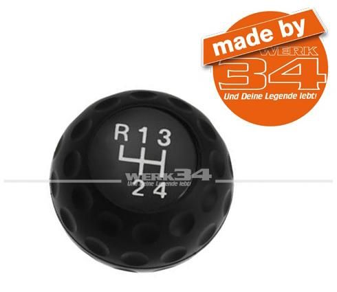 Schaltknauf Golfball mit 4-Gang Schaltschema