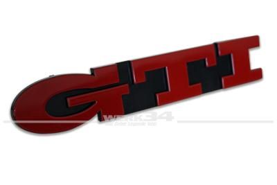GTI Zeichen im Grill passend für Golf III, rot, "GTI Edition 20"