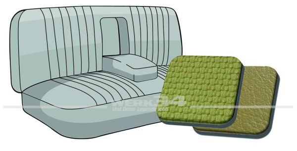 Sitzbezug für Rücksitzbank, mit Armlehne, Korbmuster ocker, passend für Typ 3 Fließheck Bj. 1973