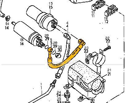 Kraftstoffleitung Benzinpumpe zu Druckspeicher Caddy I