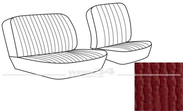 Sitzbezüge für Fahrer- und Beifahrer Doppelsitz mit Rückenlehne, passend für Modelle von Bj. 07/73 bis 07/75, ziegelrot
