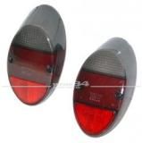 Paar Rückleuchtengläser in grau/rot, passend für Käfer Modelle von 07/61-07/67