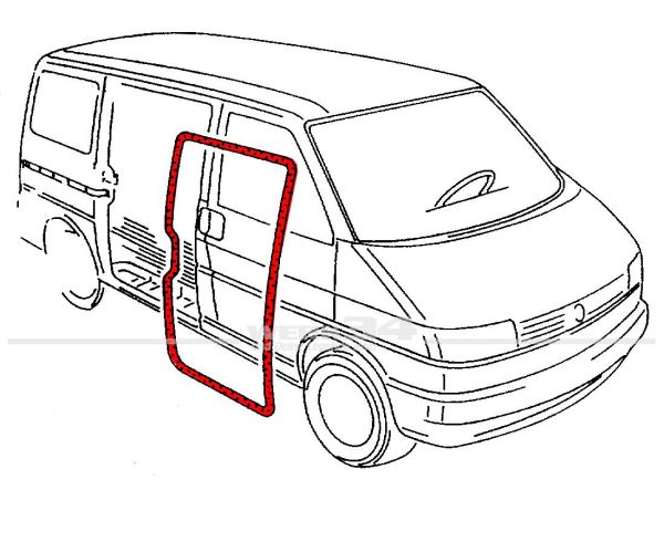 Schiebetürdichtung, für Fahrzeuge mit Fenster, passend für Bus T4