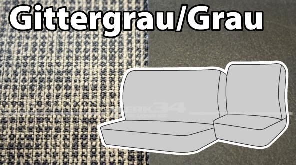 Sitzbezüge für Fahrersitz und Beifahrerdoppelsitz "Gittergrau/Grau"