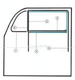 4.) Zierrahmen chrom für Türfenster rechts passend für alle Modelle bis 07/64 Käfer,Zierrahmen
