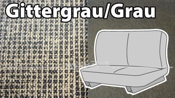 Sitzbezüge für Mittelbank, 2-Sitzer "Gittergrau/Grau"