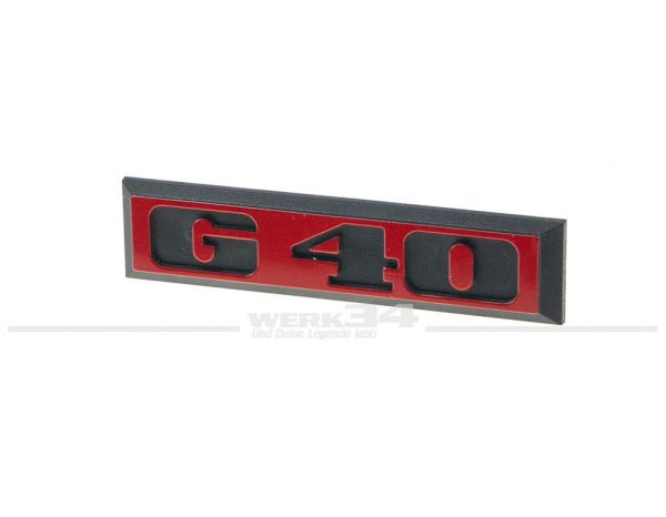Schriftzug "G40" im Kühlergrill, passend für Polo 86C G40