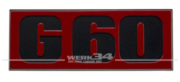 Schriftzug "G60" für Kühlergrill, passend für Golf II und Jetta II