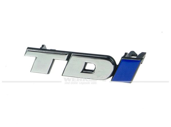 TDI Schriftzug für Kühlergrill, chrom/blau, passend für Bus T4