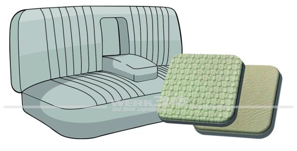 Sitzbezug für Rücksitzbank, mit Armlehne, Korbmuster dunkelweiß, passend für Typ 3 Fließheck Bj. 1973
