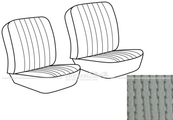 Sitzbezüge für Fahrer- und Beifahrer Einzelsitz mit Rückenlehne, passend für Modelle von Bj. 08/67 bis 07/73, grau