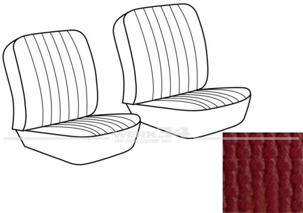 Sitzbezüge für Fahrer- und Beifahrer Einzelsitz mit Rückenlehne, passend für Modelle von Bj. 08/67 bis 07/73, ziegelrot