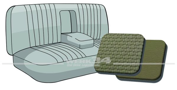 Sitzbezug für Rücksitzbank, mit Armlehne, Korbmuster beige, passend für Typ 3 Fließheck Bj. 1973