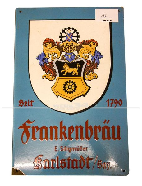 Emaille Schild Frankenbräu 580x380mm