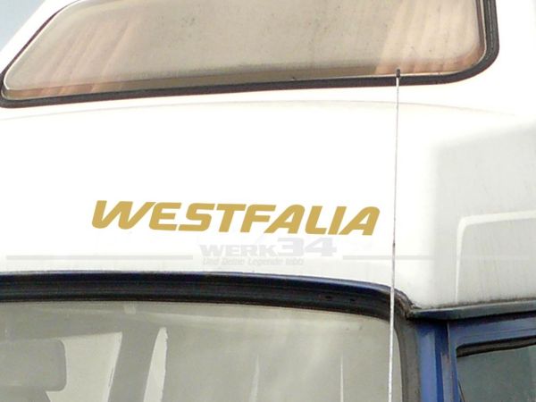 Aufkleber WESTFALIA, gold, Schriftzug für Bus T2 und T3