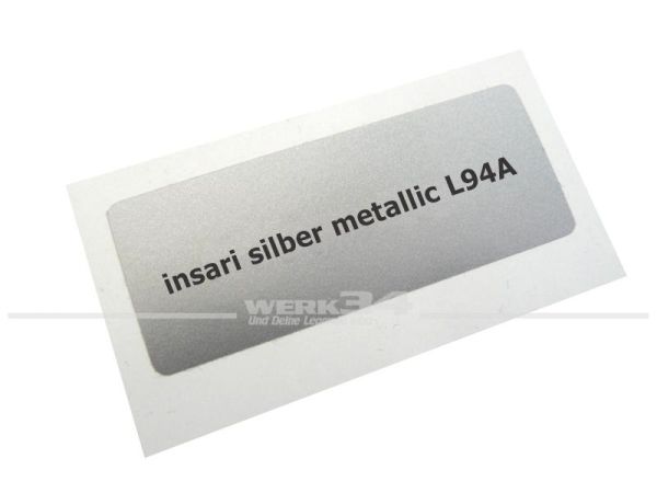 Aufkleber Lack Farbnummer/Farbcode L94A insari silber metallic