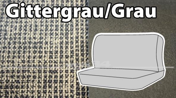 Sitzbezüge für durchgehende Bank vorn mit Rückenlehne "Gittergrau/Grau"