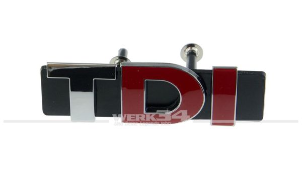 Schriftzug TDI für Kühlergrill Golf IV + V rot