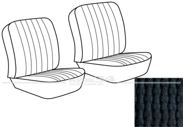 Sitzbezüge für Fahrer- und Beifahrer Einzelsitz mit Rückenlehne, passend für Modelle von Bj. 08/67 bis 07/73, schwarz