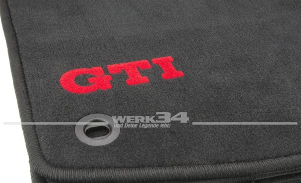 Floor Mat Set Black With Red Gti Logo