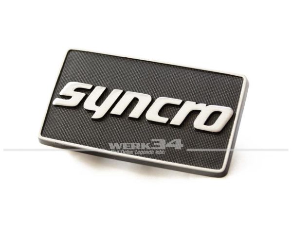 Schriftzug "Syncro" seitlich im Kotflügel Golf II