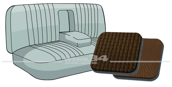 Sitzbezug für Rücksitzbank, mit Armlehne, Korbmuster sand, passend für Typ 3 Fließheck Bj. 1973