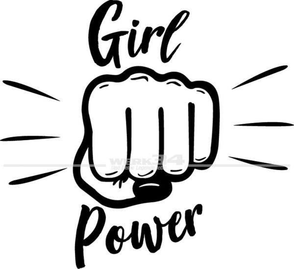 Aufkleber "Girl Power" gelb